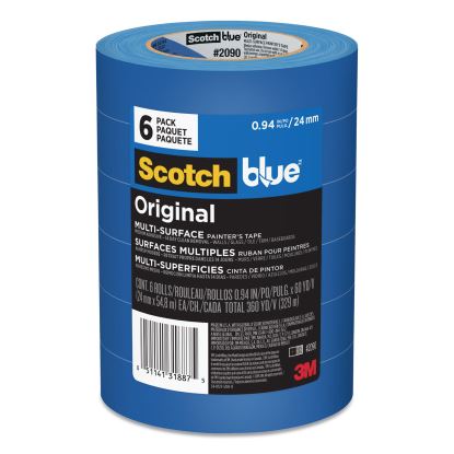 Original Multi-Surface Painter's Tape, 3" Core, 0.94" x 60 yds, Blue, 6/Pack1