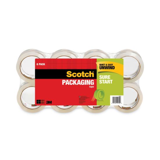 Sure Start Packaging Tape, 3" Core, 1.88" x 54.6 yds, Clear, 8/Pack1