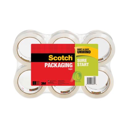 Sure Start Packaging Tape, 3" Core, 1.88" x 54.6 yds, Clear, 6/Pack1