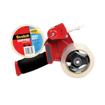 Packaging Tape Dispenser with Two Rolls of Tape, 3" Core, For Rolls Up to 2" x 60 yds, Red1