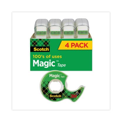 Magic Tape in Handheld Dispenser, 1" Core, 0.75" x 25 ft, Clear, 4/Pack1