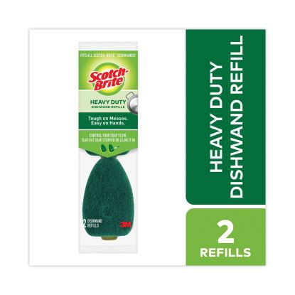 Soap-Dispensing Dishwand Sponge Refills, 2.9 x 2.2, Green, 2/Pack1