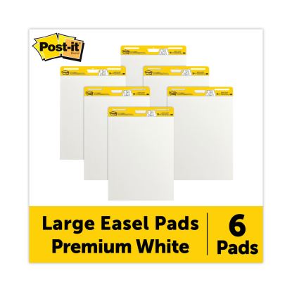 Vertical-Orientation Self-Stick Easel Pad Value Pack, Unruled, 30 White 25 x 30 Sheets, 6/Carton1