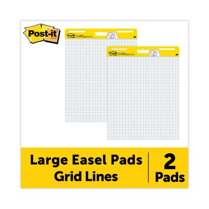 Vertical-Orientation Self-Stick Easel Pads, Quadrille Rule (1 sq/in), 30 White 25 x 30 Sheets, 2/Carton1