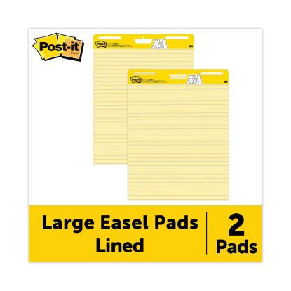 Vertical-Orientation Self-Stick Easel Pads, Presentation Format (1 1/2" Rule), 30 Yellow 25 x 30 Sheets, 2/Carton1