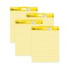 Vertical-Orientation Self-Stick Easel Pad Value Pack, Faint 1 1/2" Rule, 30 Yellow 25 x 30 Sheets, 4/Carton2