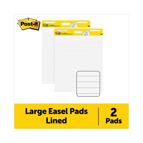 Vertical-Orientation Self-Stick Easel Pads, Presentation Format (1 1/2" Rule), 30 White 25 x 30 Sheets, 2/Pack1
