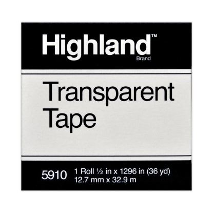 Transparent Tape, 1" Core, 0.5" x 36 yds, Clear1