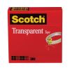 Transparent Tape, 3" Core, 0.5" x 72 yds, Transparent, 2/Pack1