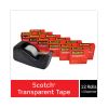 Transparent Tape Value Pack with Black Dispenser, 1" Core, 0.75" x 83.33 ft, Transparent2