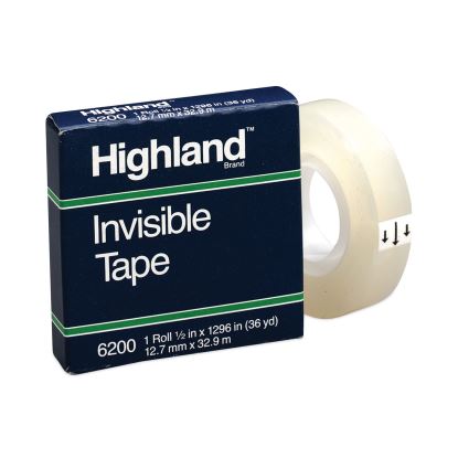 Invisible Permanent Mending Tape, 1" Core, 0.5" x 36 yds, Clear1