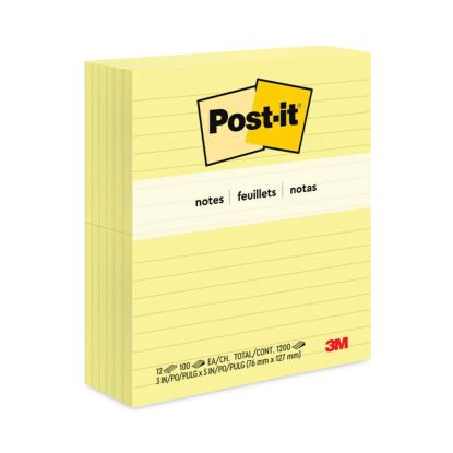 Original Pads in Canary Yellow, Note Ruled, 3" x 5", 100 Sheets/Pad, 12 Pads/Pack1