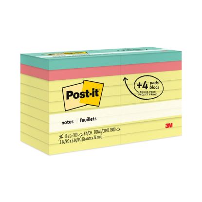 Original Pads Assorted Value Pack, 3 x 3, (14) Canary Yellow, (4) Poptimistic Collection Colors, 100 Sheets/Pad, 18 Pads/Pack1