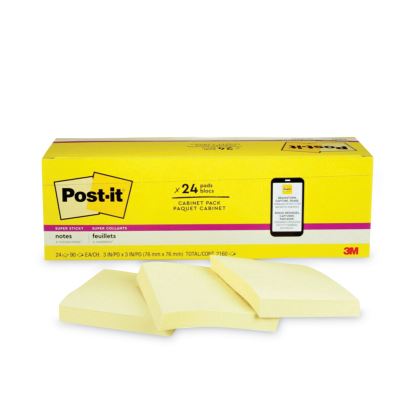 Pads in Canary Yellow, Cabinet Pack, 3" x 3", 90 Sheets/Pad, 24 Pads/Pack1