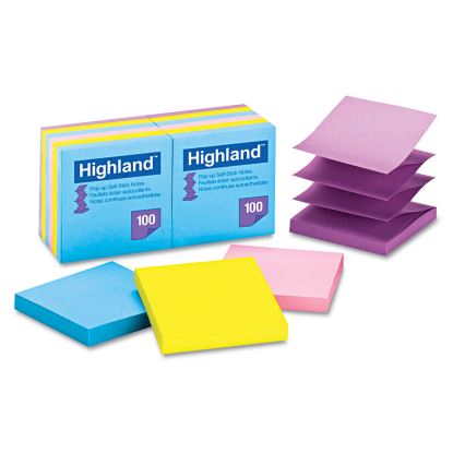 Self-Stick Pop-up Notes, 3" x 3", Assorted Bright Colors, 100 Sheets/Pad, 12 Pads/Pack1