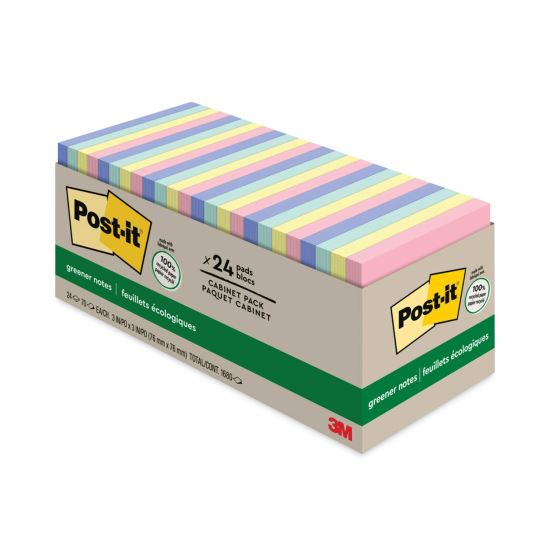 Original Recycled Note Pad Cabinet Pack, 3" x 3", Sweet Sprinkles Collection Colors, 75 Sheets/Pad, 24 Pads/Pack1