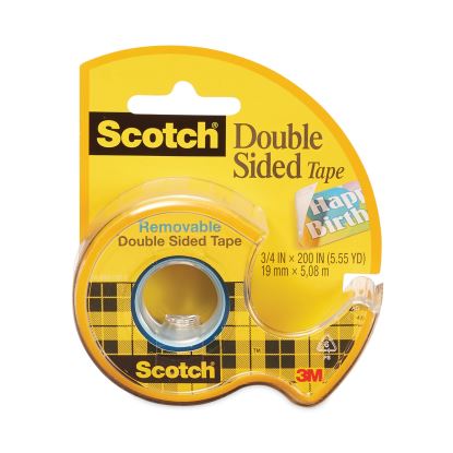 Double-Sided Removable Tape in Handheld Dispenser, 1" Core, 0.75" x 33.33 ft, Clear1
