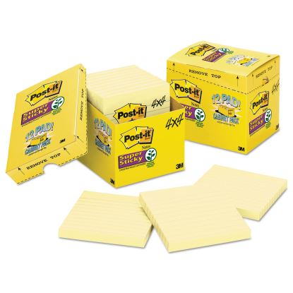 Pads in Canary Yellow, Cabinet Pack, Note Ruled, 4" x 4", 90 Sheets/Pad, 12 Pads/Pack1