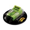 Page Flags in Dispenser, "Sign and Date", Bright Green, 200 Flags/Dispenser2