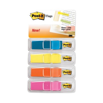 Highlighting Page Flags, 4 Bright Colors, 4 Dispensers, 1/2" x 1 3/4", 35/Color1