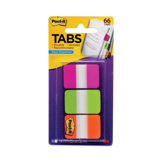 1" Tabs, 1/5-Cut Tabs, Assorted Brights, 1" Wide, 66/Pack1