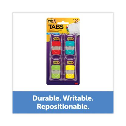 1" Tabs, 1/5-Cut Tabs, Assorted Colors, 1" Wide, 100/Pack1