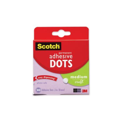 Mounting Adhesive Dots, 0.3" dia, Transparent, 300/Pack1