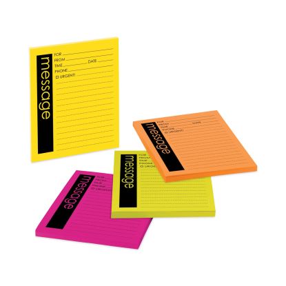 Self-Stick Message Pad, Note Ruled, 4" x 5", Energy Boost Collection Colors, 50 Sheets/Pad, 4 Pads/Pack1