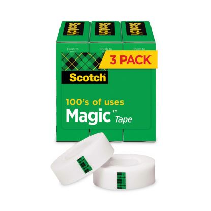 Magic Tape Refill, 3" Core, 1" x 72 yds, Clear, 3/Pack1