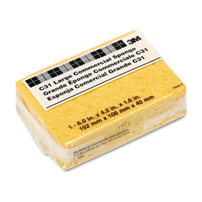 Commercial Cellulose Sponge, Yellow, 4.25 x 6, 1.6" Thick, Yellow1