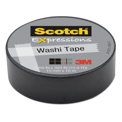 Expressions Washi Tape, 1.25" Core, 0.59" x 32.75 ft, Black1