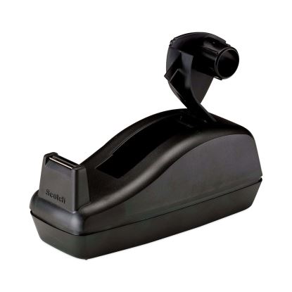 Deluxe Desktop Tape Dispenser, Heavily Weighted, Attached 1" Core, Black1