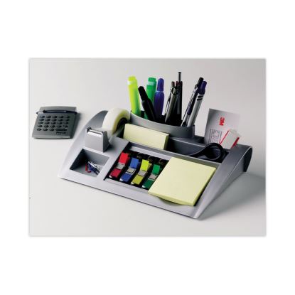 Notes Dispenser with Weighted Base, 9 Compartments, Plastic, 10.25 x 6.75 x 2.75, Black1