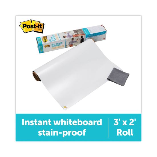 Dry Erase Surface with Adhesive Backing, 36" x 24", White1