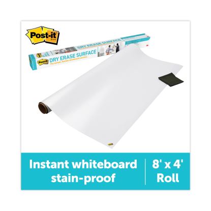 Dry Erase Surface with Adhesive Backing, 96" x 48", White1