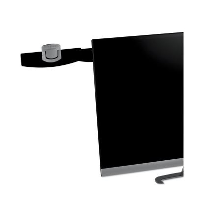Swing Arm Copyholder, Adhesive Monitor Mount, 30 Sheet Capacity, Plastic, Black/Silver Clip1