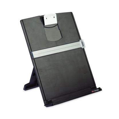 Fold-Flat Freestanding Desktop Copyholder, 150 Sheet Capacity, Plastic, Black/Silver Clip1