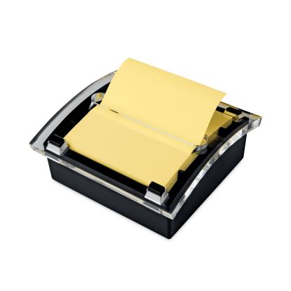 Clear Top Pop-up Note Dispenser, 3 x 3 Super Sticky Canary Notes, Black1
