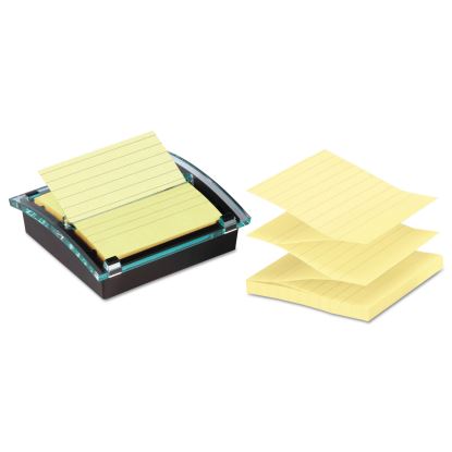 Pop-up Note Dispenser/Value Pack, For 4 x 4 Pads, Black/Clear, Includes (3) Canary Yellow Super Sticky Pop-up Pad1