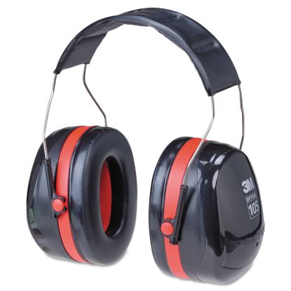 PELTOR OPTIME 105 High Performance Ear Muffs H10A, 30 dB NRR, Black/Red1