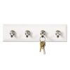 Decorative Key Rail, Plastic, Quartz/Silver, 8 x 1.5 x 2.13, 4 Hooks/Pack2