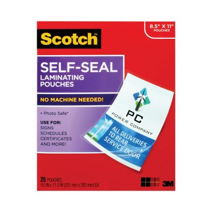 Self-Sealing Laminating Pouches, 9.5 mil, 9" x 11.5", Gloss Clear, 25/Pack1