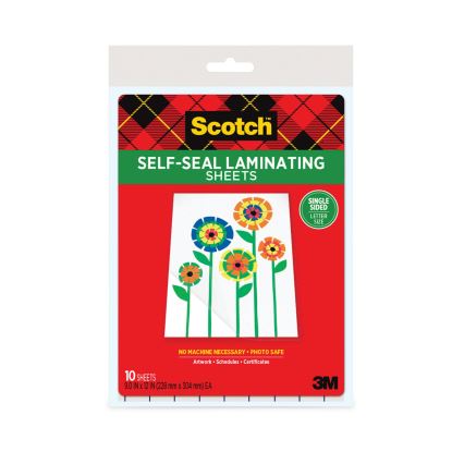 Self-Sealing Laminating Sheets, 6 mil, 9.06" x 11.63", Gloss Clear, 10/Pack1