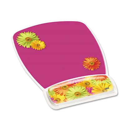 Fun Design Clear Gel Mouse Pad with Wrist Rest, 6.8 x 8.6, Daisy Design1