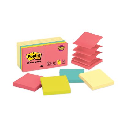 Original Pop-up Notes Value Pack, 3" x 3", (8) Canary Yellow, (6) Poptimistic Collection Colors, 100 Sheets/Pad, 14 Pads/Pack1