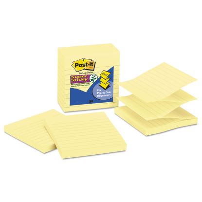 Pop-up Notes Refill, Note Ruled, 4" x 4", Canary Yellow, 90 Sheets/Pad, 5 Pads/Pack1