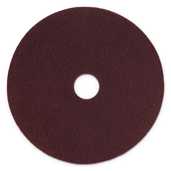 Surface Preparation Pad Plus, 17" Diameter, Maroon, 5/Carton1