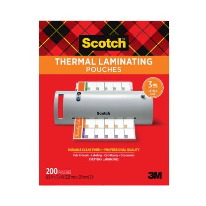 Laminating Pouches, 3 mil, 9" x 11.5", Gloss Clear, 200/Pack1