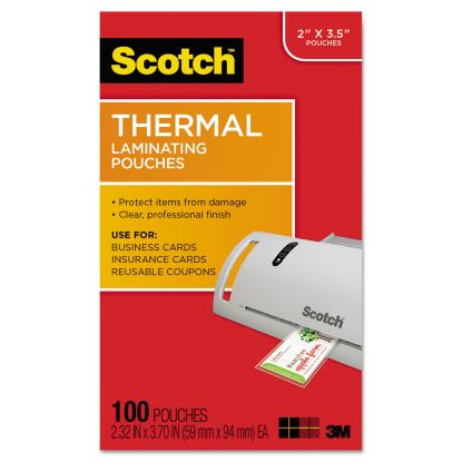 Laminating Pouches, 5 mil, 3.75" x 2.38", Gloss Clear, 100/Pack1