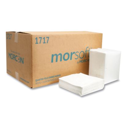 Morsoft Dinner Napkins, 1-Ply, 15 x 17, White, 250/Pack, 12 Packs/Carton1